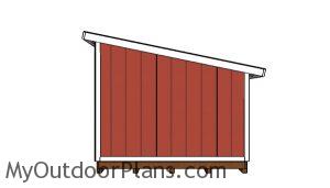 10x12 Lean to shed Plans - Side view