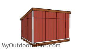 12x14 Lean to shed Plans - Back view