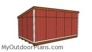 12x20 Lean to shed Plans - back view
