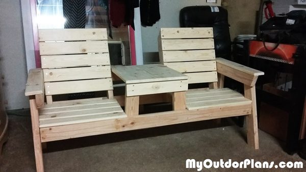 DIY Double Chair Bench with Table Plans MyOutdoorPlans ...