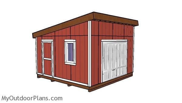 14×14 Lean to Shed Plans