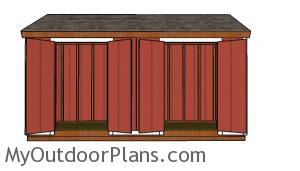 4x16 shed plans - front view