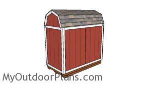 4x8 Barn Shed Plans - Back view
