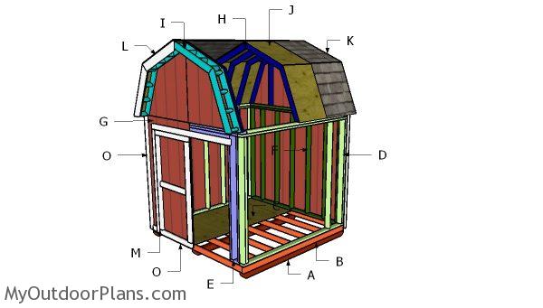 8x8 Gambrel Shed Roof Plans | MyOutdoorPlans | Free 