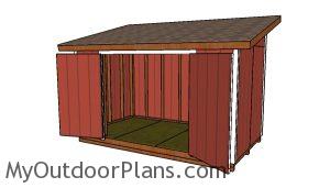 8x14 Lean to Shed Plans - Front view