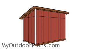 8x14 Lean to Shed Plans - back view