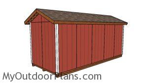 8x20 Shed Plans - Back view