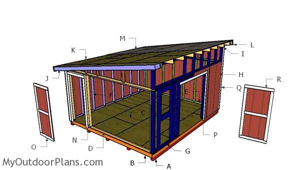 14x16 Lean to Shed Roof Plans | MyOutdoorPlans | Free 