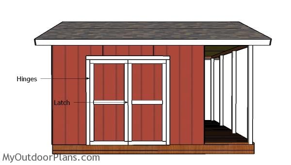 12×12 Shed with Porch Door Plans