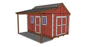 10×16 Shed with Side Porch Plans
