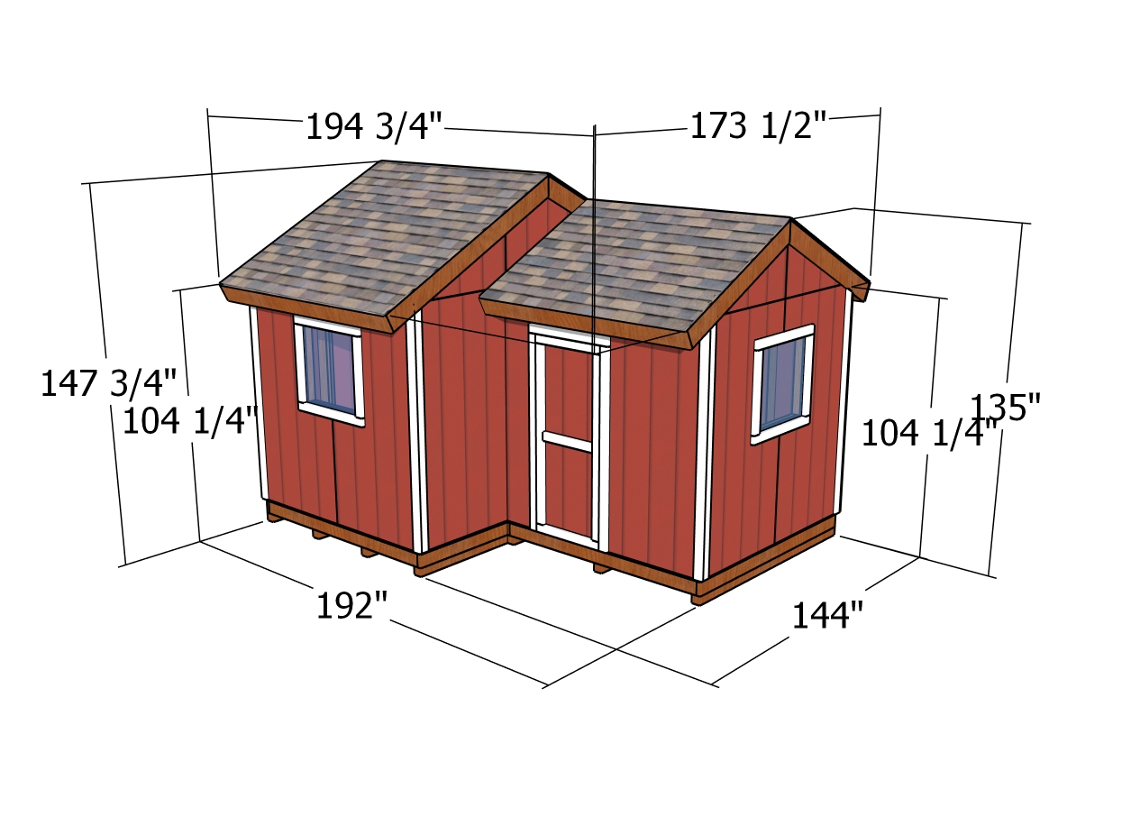 12x8 8x8 shed plans - dimensions