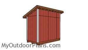 5x10 Lean to Shed Plans - Back view