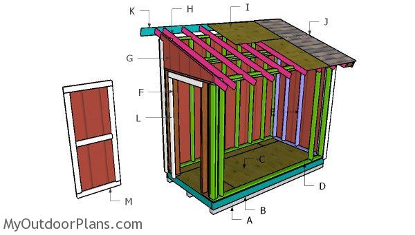 5x10 Lean to Shed Roof Plans | MyOutdoorPlans | Free 
