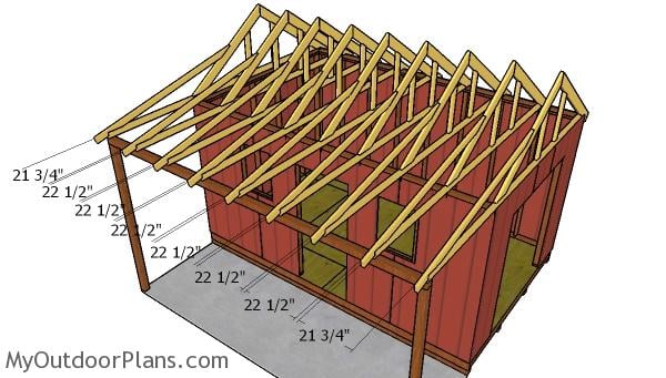 10×16 Shed with Porch Roof Plans