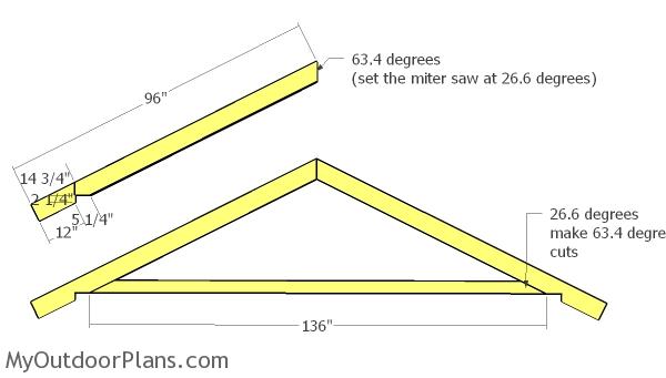 12x8 8x8 Gable Shed Roof Plans | MyOutdoorPlans | Free 