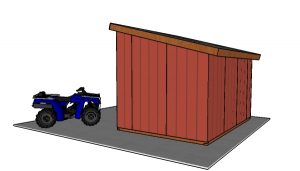 10x14 Run In Shed Plans - Back view