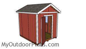 10x8 shed plans - Side view