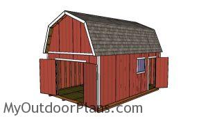 14x20 gambrel shed plans - Side view