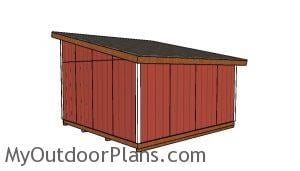 16x16 lean to shed plans - Back view