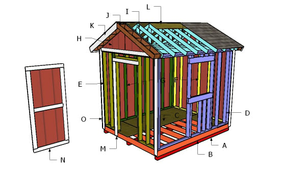 10×8 Gable Shed Roof Plans