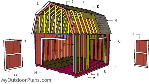 14×14 Gambrel Shed Roof – Free DIY Plans