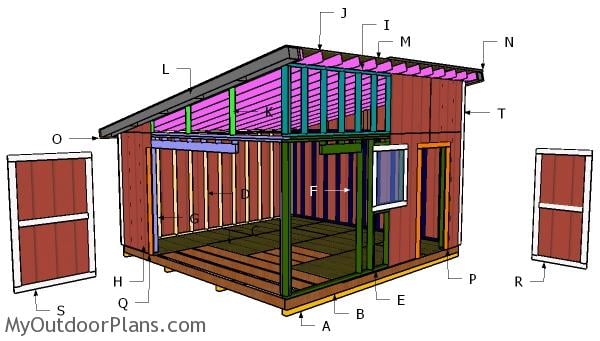 16X16 Lean to Shed - Free DIY Plans MyOutdoorPlans 