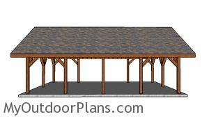 20x30 Pavilion Plans - Side view