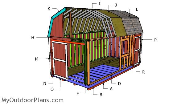 10×20 Gambrel Shed Roof Plans