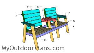 Building a modern double bench chair