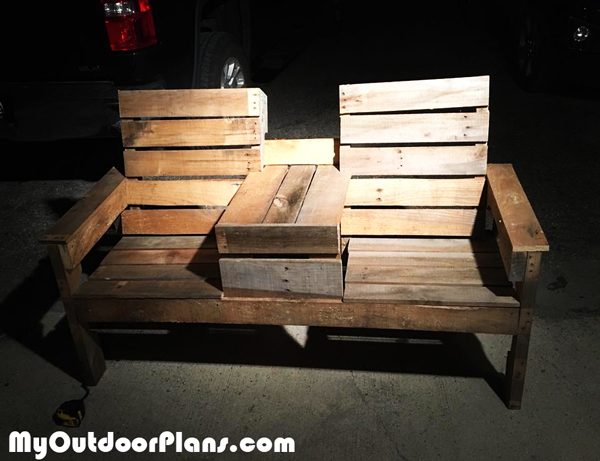 DIY Pallet Double Chair Bench with Table MyOutdoorPlans ...
