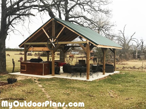 DIY 20x20 Backyard Pavilion | MyOutdoorPlans | Free 
