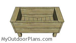 Extra deep planter box plans - side view