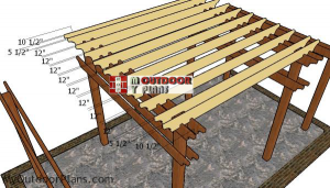 Fitting-the-rafters-to-the-tiered-pergola