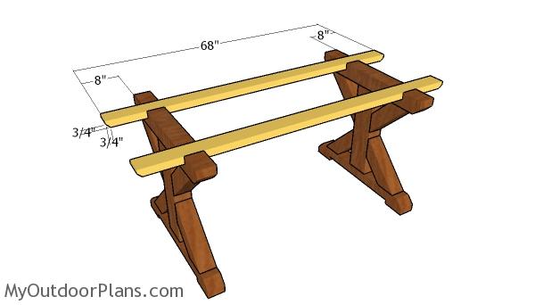 Fitting the tabletop supports | MyOutdoorPlans