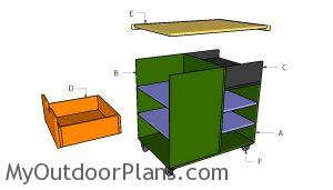 Building a work center cabinet on casters