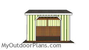 10x12 Run in Shed Plans - Front view