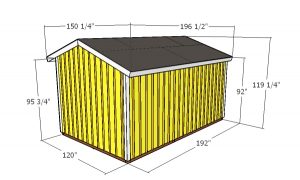 10x16 Horse barn with tack room plans - overall dimensions