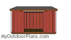 6x14 Lean to Shed Plans - Front view