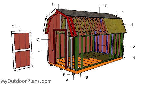 8x14 Gambrel Shed Roof Plans | MyOutdoorPlans | Free 