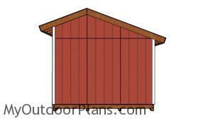 16x12 Saltbox Shed Plans - Side view