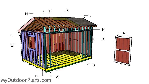 16x12 saltbox shed roof plans myoutdoorplans free