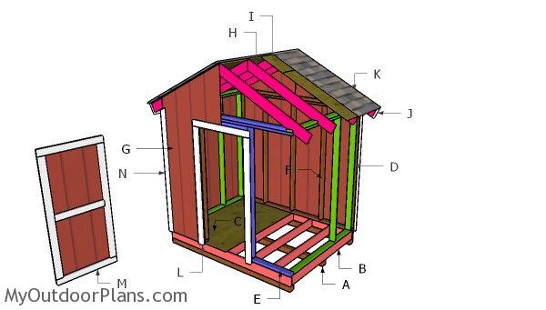 8x6 gable shed roof plans myoutdoorplans free