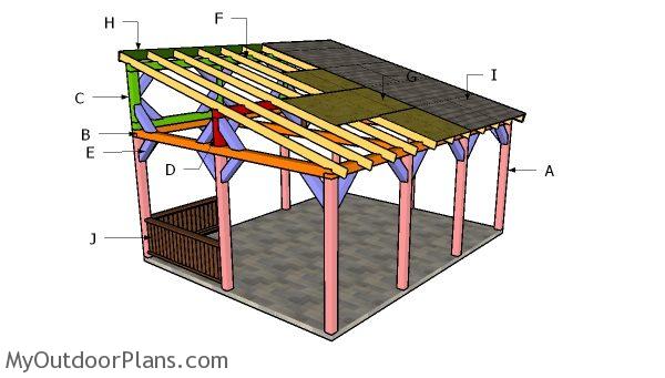 16x20 Lean to Pavilion Roof Plans | MyOutdoorPlans | Free 