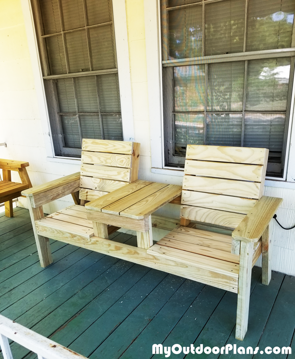 DIY Outdoor Double Chair Bench 