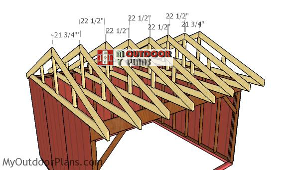 Fitting-the-trusses---12x14-field-shed
