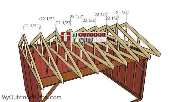 Fitting-the-trusses---12x16-run-in-shed