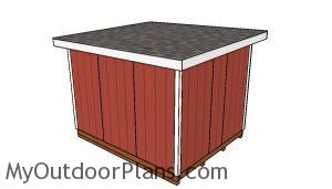 10x12 Shed with a Flat Roof Plans - Back view