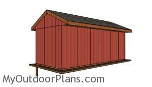 10x24 Field Shed Plans - back view