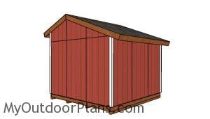 12x12 saltbox shed plans - back view