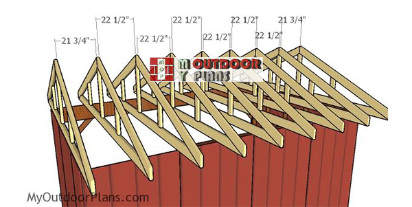 Fitting-the-trusses---10x16-field-shed